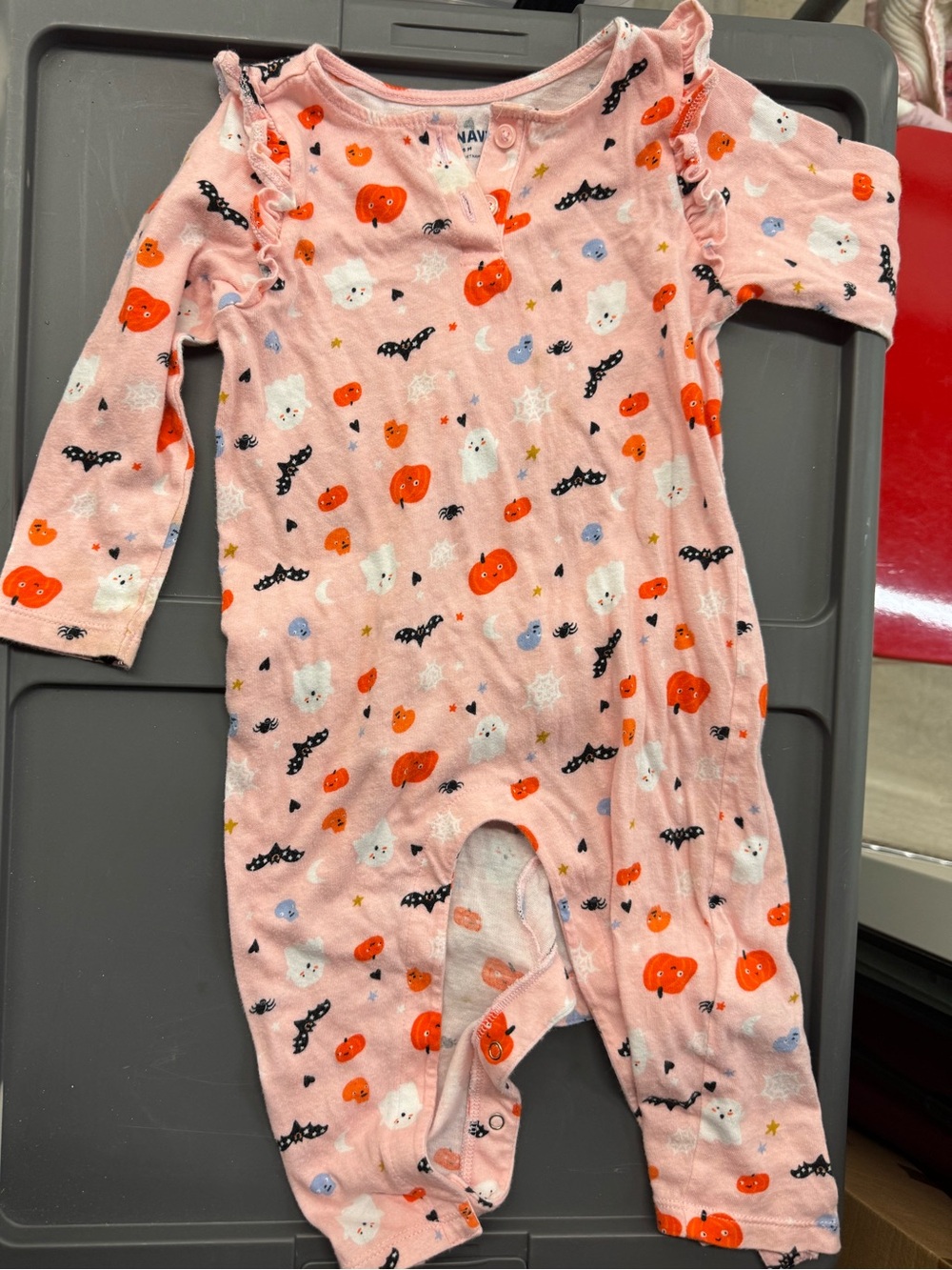 Old Navy Pink Halloween Pumpkin & Ghost Footie